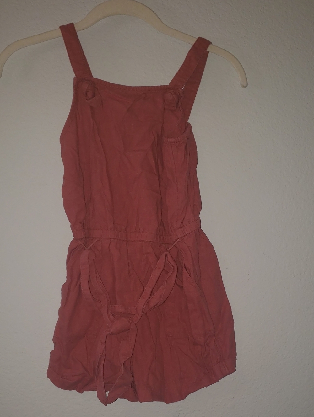 10×$13!!🔴Rust Red Sleeveless Romper with Waist Tie